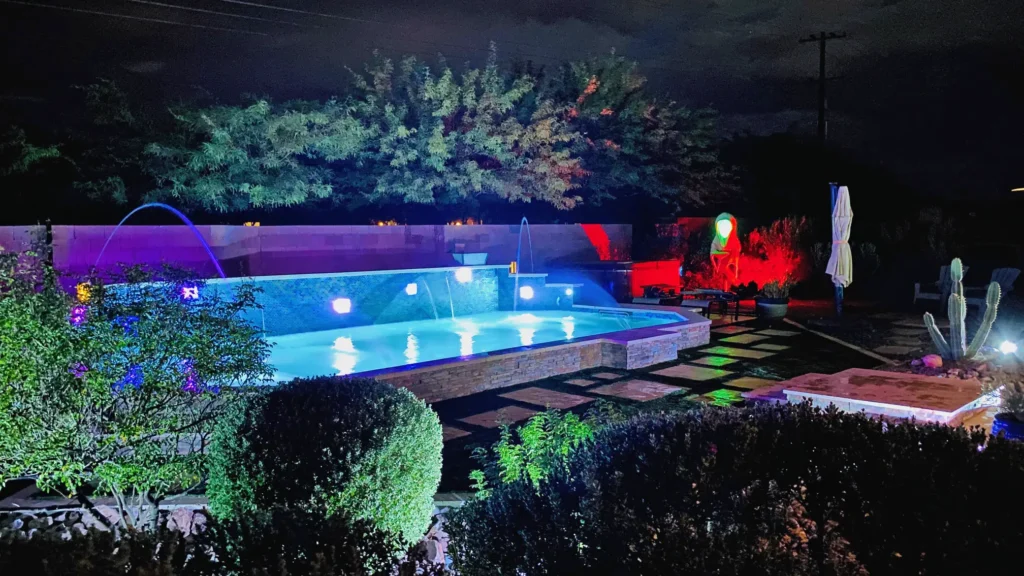 Swimming pool lighting installation